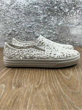 602 Melissa CAMPANA Woven Look jelly Slip-On  in Off-White 9